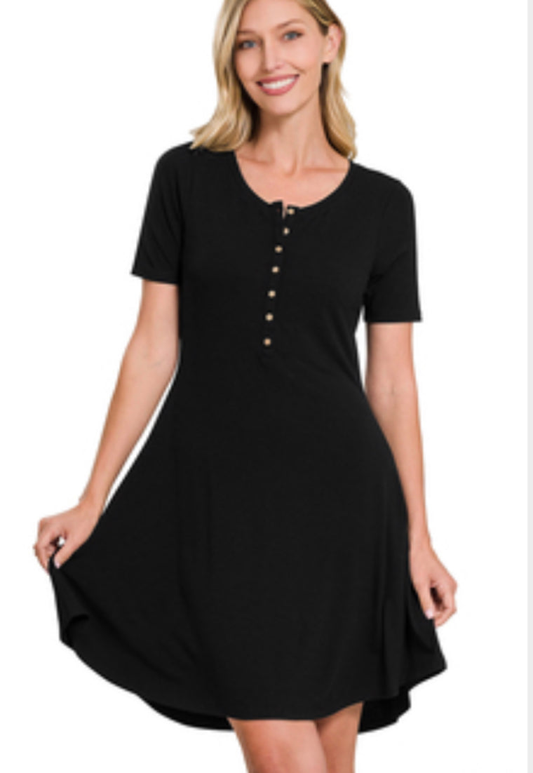 Black Button Down Dress