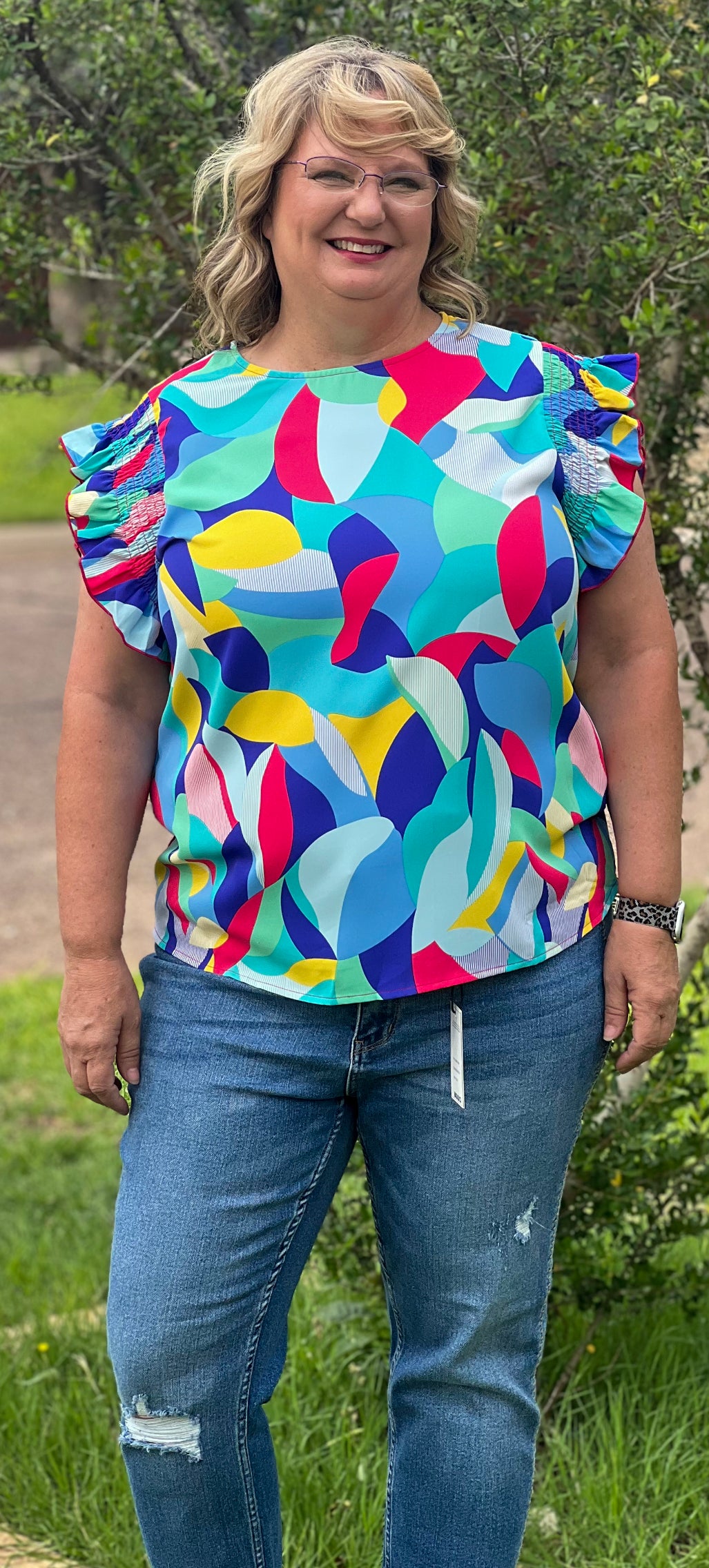 Abstract Print Blouse