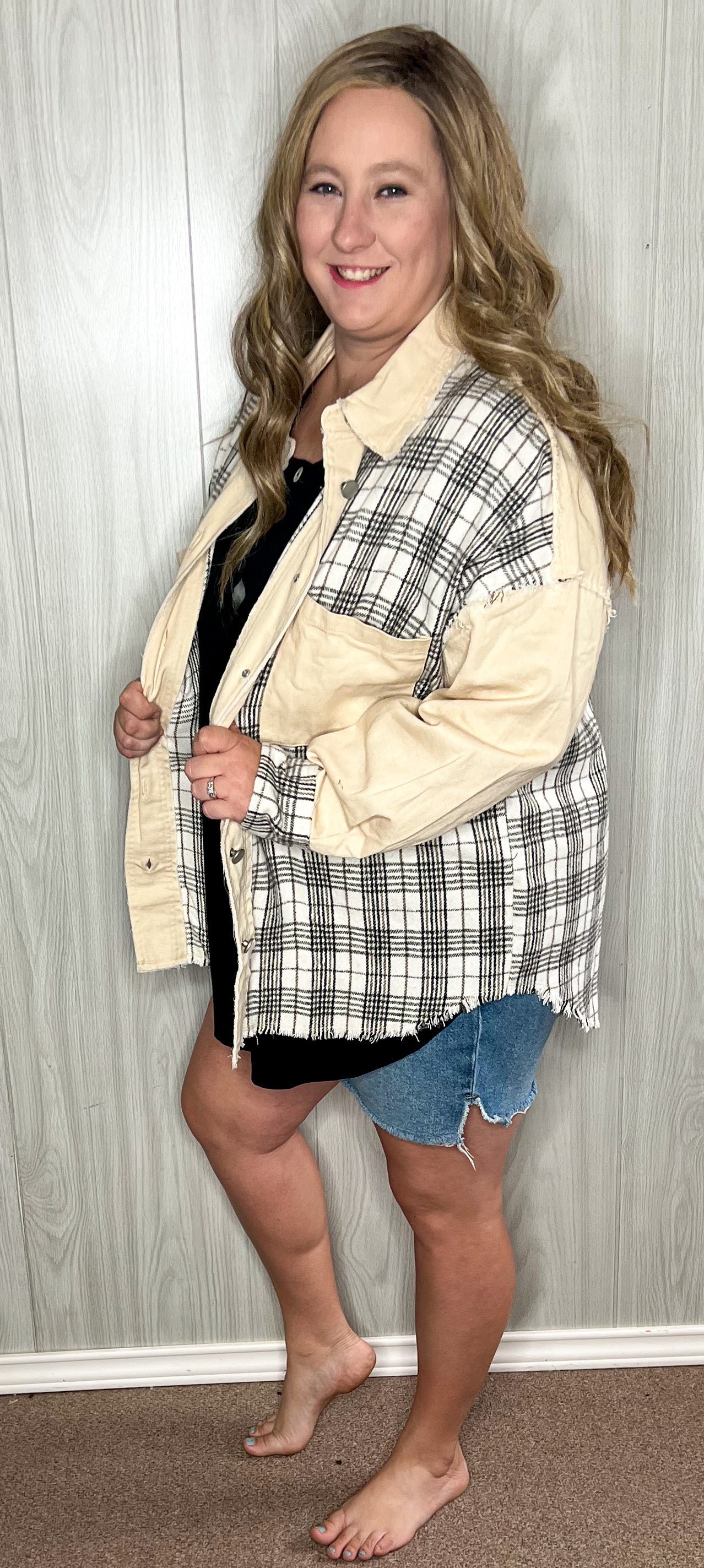 Khaki Raw Edge Jacket