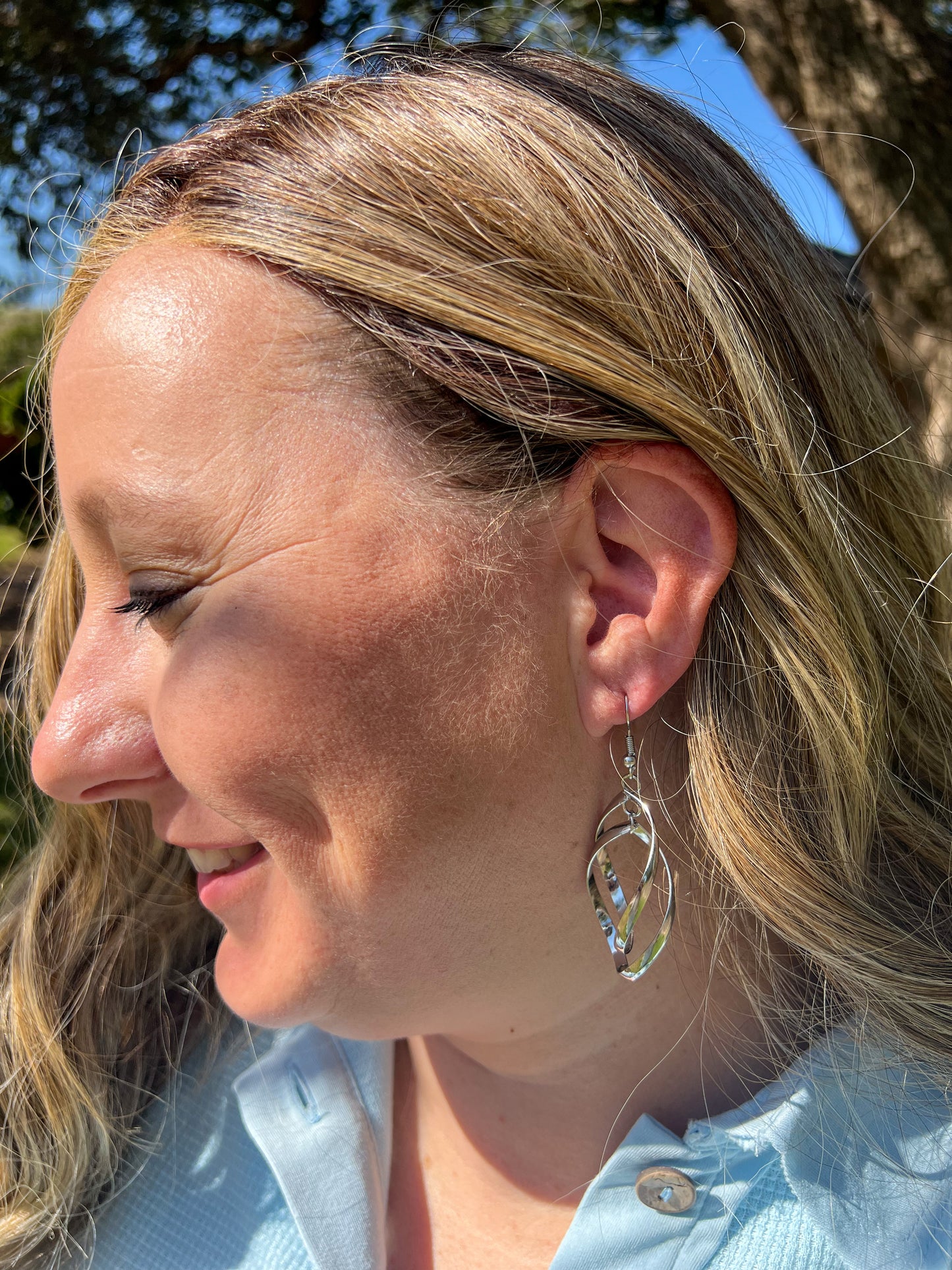 Silver Double Spiral Earrings