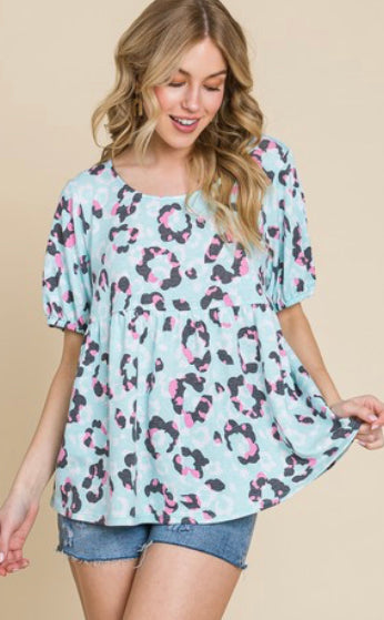 Leopard Babydoll Top