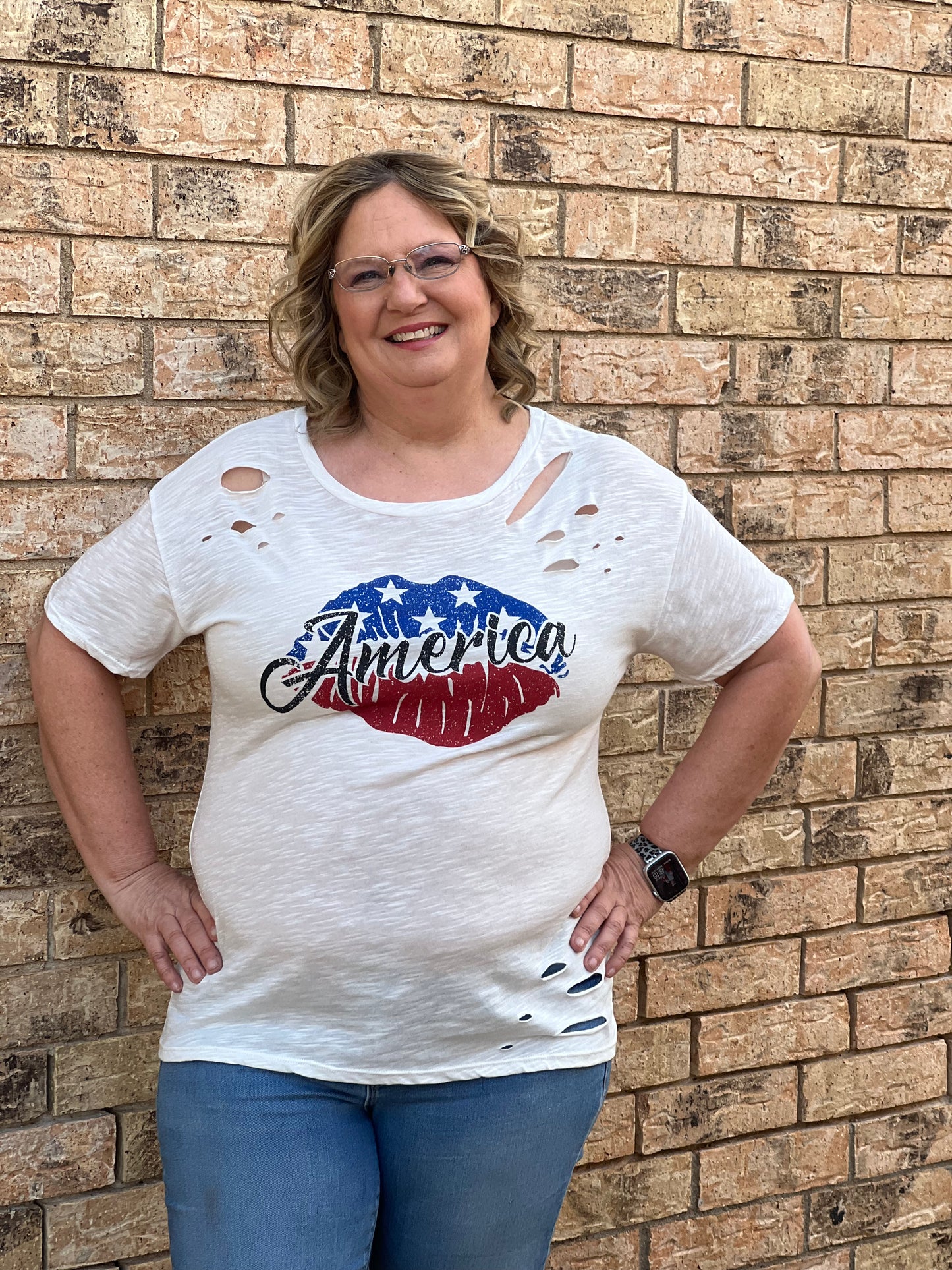 Off White Laser Cut America Shirt