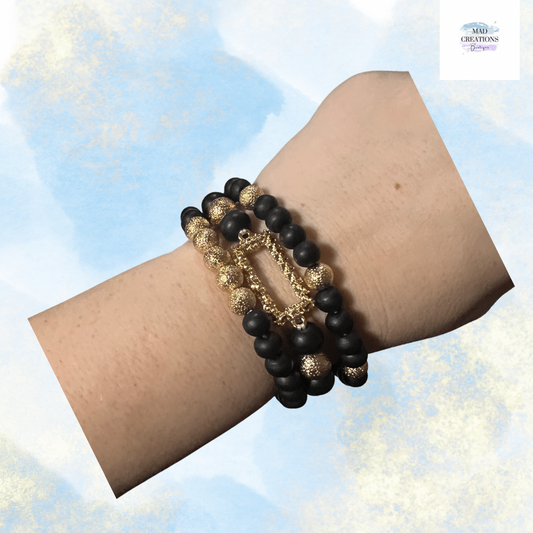 Black & Gold Bracelet set